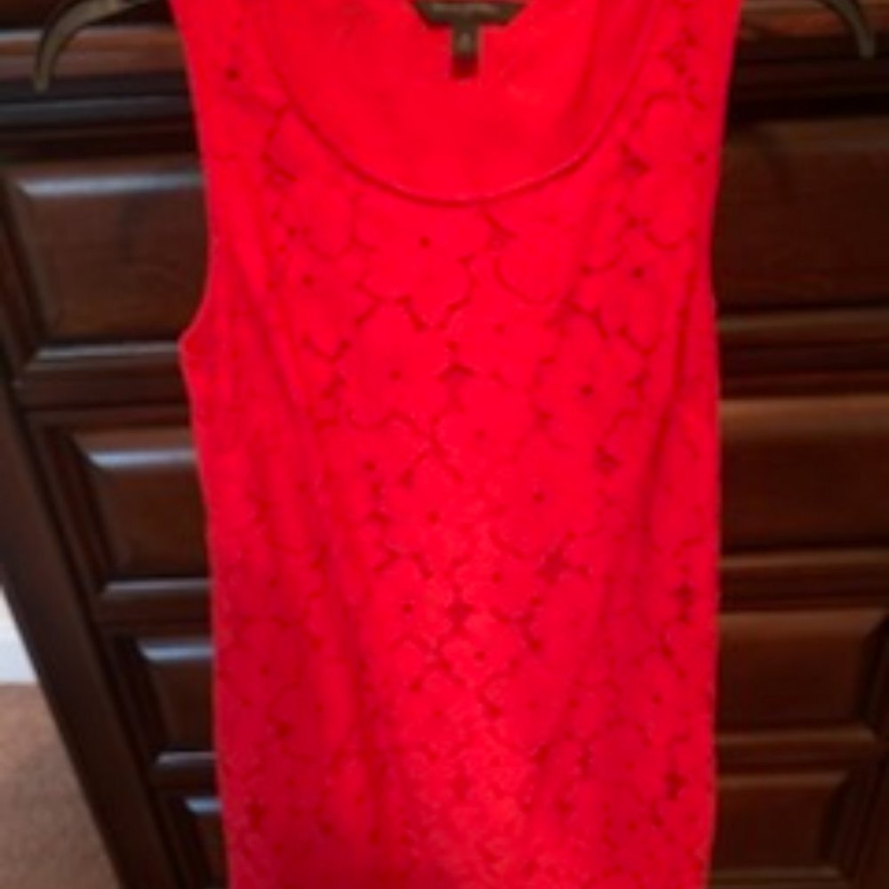 crimson color lace dress - size 6